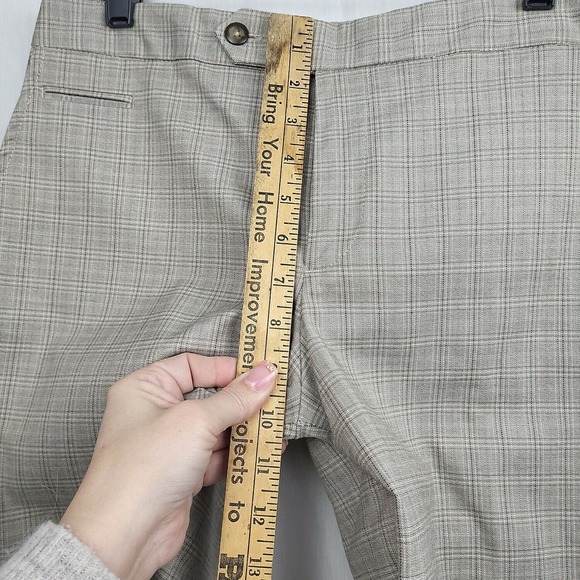 Gap Womens Tan Plaid Flat Front Slash Pocket Casual Bermuda Shorts Size 12 - Picture 9 of 10